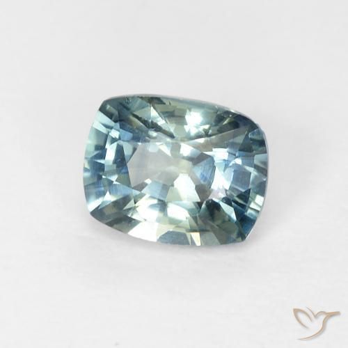 Saphir Sarcelle naturelle Coussin, 0.74 ct, VVS-VS
