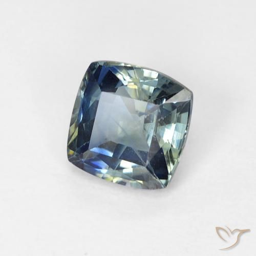 Saphir Sarcelle naturelle Coussin, 0.89 ct, VS