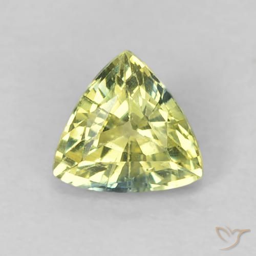 0.44ct Naturel Vert jaunâtre Saphir, Trillion, VS