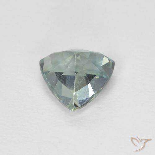 Saphir Vert bleu clair naturelle Trillion, 0.65 ct, VS