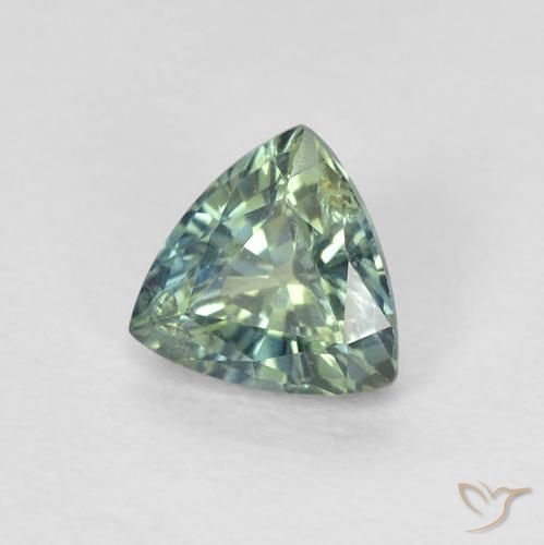Saphir Sarcelle naturelle Trillion, 0.68 ct, VS