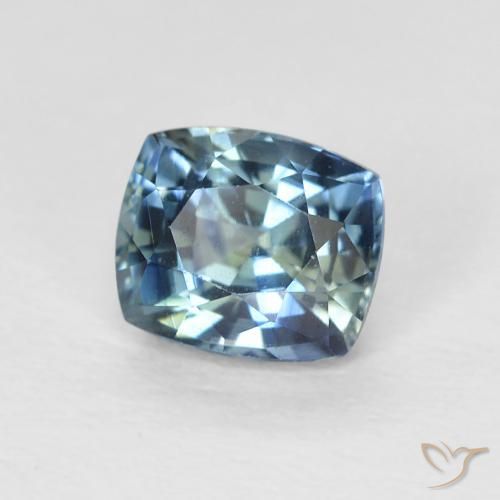 Saphir Sarcelle naturelle Coussin, 0.86 ct, VVS-VS