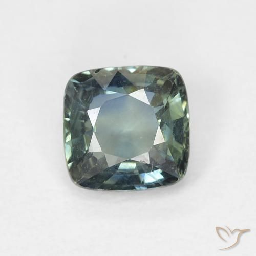 0.61ct Naturel Vert bleuâtre Saphir, Coussin, VVS-VS
