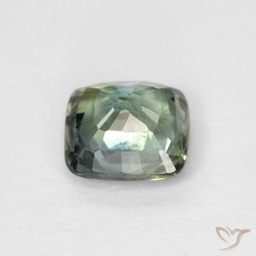 Saphir Vert bleuâtre naturelle Coussin, 0.61 ct, VVS-VS