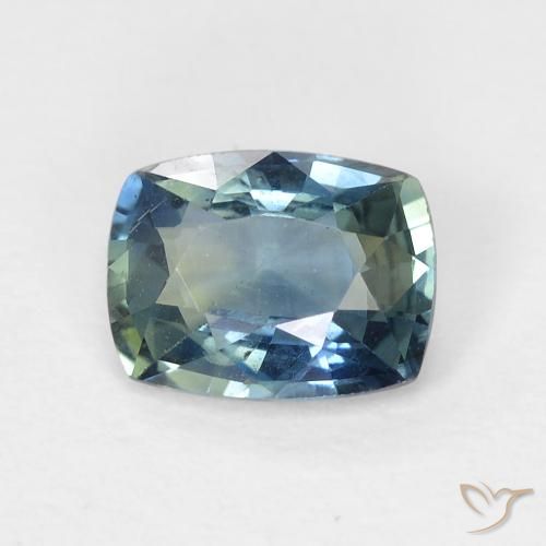 0.90ct Naturel Sarcelle Saphir, Coussin, VVS-VS
