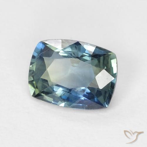 Saphir Sarcelle naturelle Coussin, 0.90 ct, VVS-VS