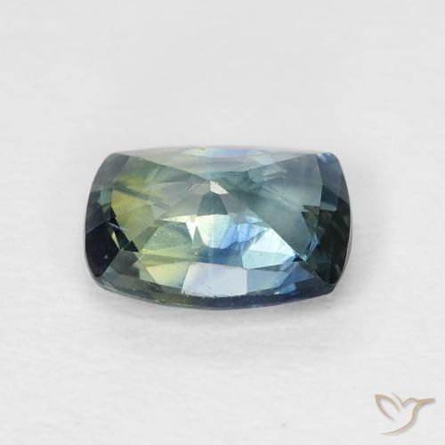 Saphir Sarcelle naturelle Coussin, 0.90 ct, VVS-VS