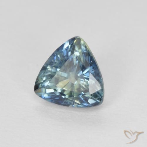 Saphir Sarcelle naturelle Trillion, 0.75 ct, VS