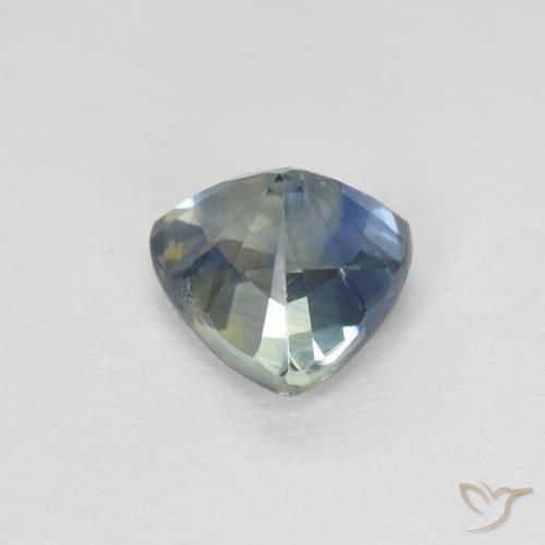 Saphir Sarcelle naturelle Trillion, 0.75 ct, VS