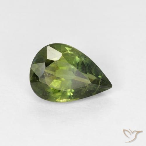 Saphir Medium Light Green naturelle En forme de poire, 0.97 ct, VS