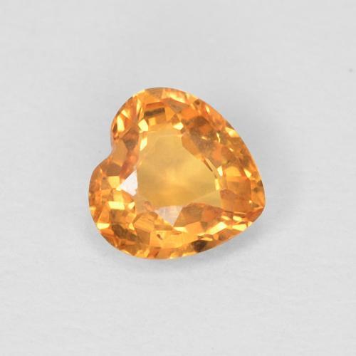 Saphir Orange vif naturelle Forme de coeur, 0.38 ct, VVS-VS