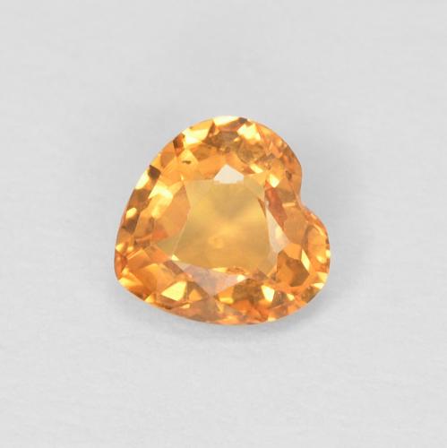 Saphir Orange vif naturelle Forme de coeur, 0.38 ct, VVS-VS