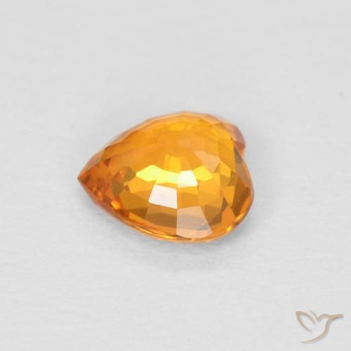 Saphir Orange vif naturelle Cœur, 0.43 ct, VVS-VS
