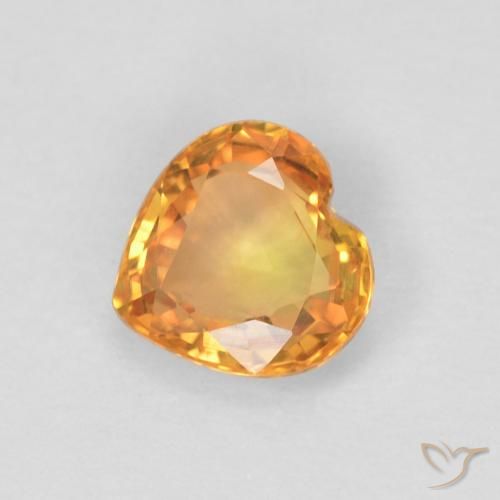 0.46ct Naturel Orange intense Saphir, Cœur, VVS-VS