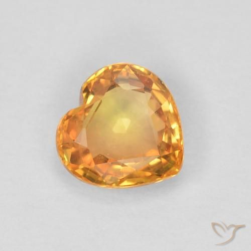 Saphir Orange intense naturelle Cœur, 0.46 ct, VVS-VS