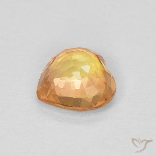 Saphir Orange intense naturelle Cœur, 0.46 ct, VVS-VS