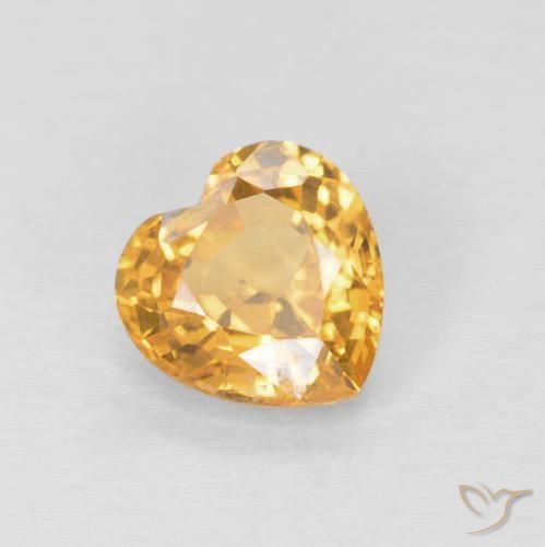 0.49ct Naturel Orange moyen Saphir, Cœur, VVS-VS