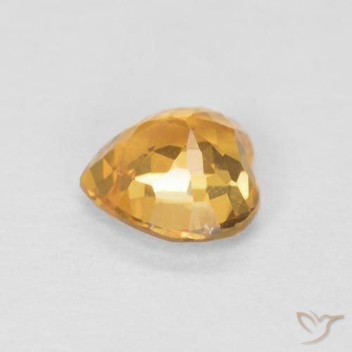 Saphir Orange moyen naturelle Cœur, 0.49 ct, VVS-VS