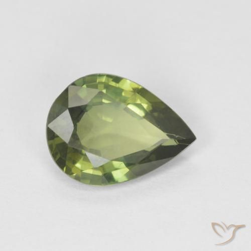 1.18ct Naturel Forêt verte Saphir, En forme de poire, VS