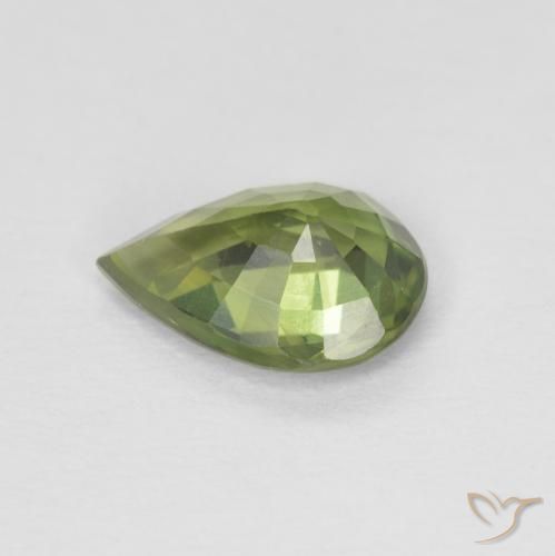 Saphir Forêt verte naturelle En forme de poire, 1.18 ct, VS