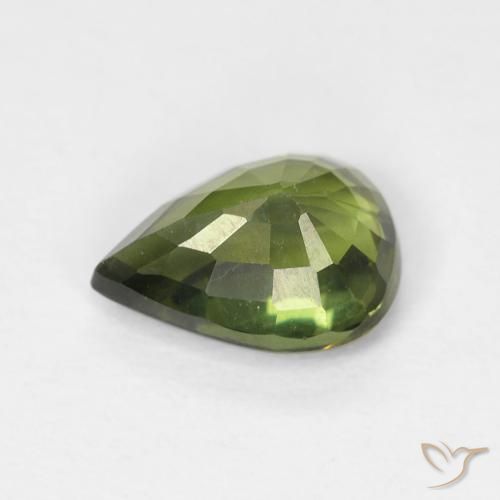 Saphir Forêt verte naturelle En forme de poire, 1.03 ct, VS