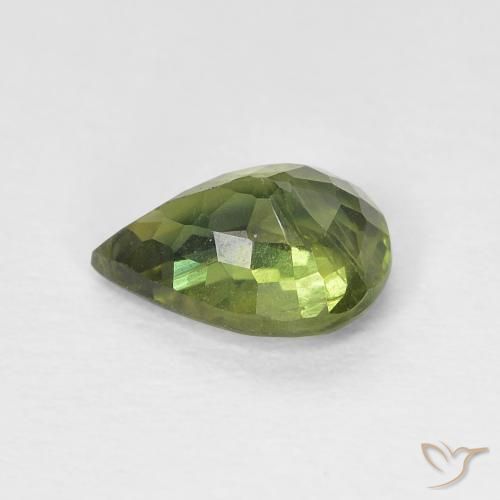 Saphir Medium Dark-Green naturelle En forme de poire, 0.97 ct, VS