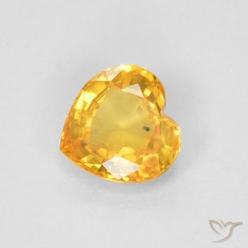 0.47ct Naturel Doré moyen Saphir, Cœur, VVS-VS