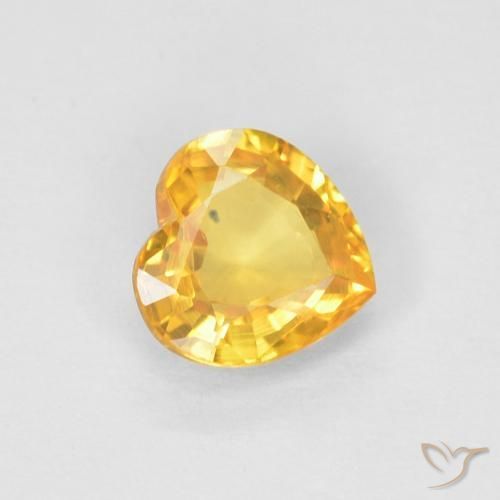 Saphir Doré moyen naturelle Cœur, 0.47 ct, VVS-VS