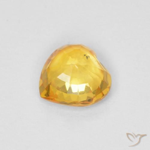 Saphir Doré moyen naturelle Cœur, 0.47 ct, VVS-VS