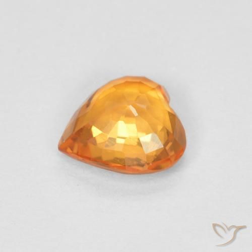 Saphir Orange rougeâtre naturelle Cœur, 0.47 ct, VVS