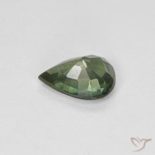 Saphir Forêt verte naturelle En forme de poire, 0.88 ct, VS-SI