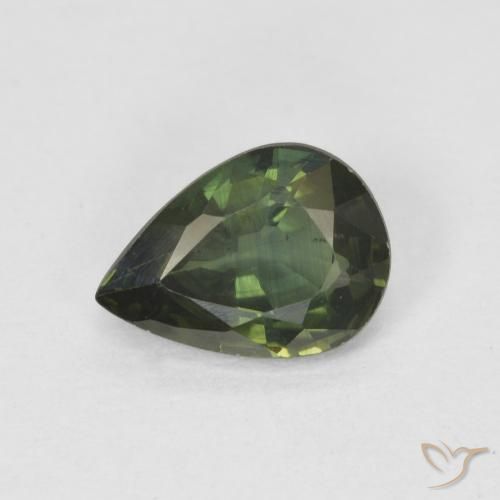 0.89ct Naturel Vert moyen Saphir, En forme de poire, VS