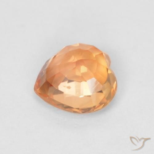 Saphir Orange vif naturelle Cœur, 0.54 ct, VVS