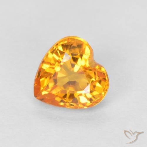 Saphir Abricot orange naturelle Cœur, 0.51 ct, VS
