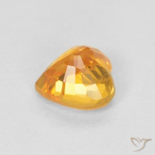 Saphir Abricot orange naturelle Cœur, 0.51 ct, VS