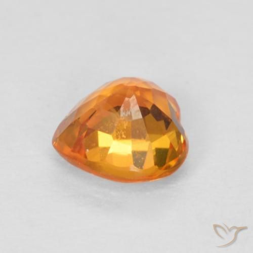 Saphir Orange vif naturelle Cœur, 0.53 ct, VS