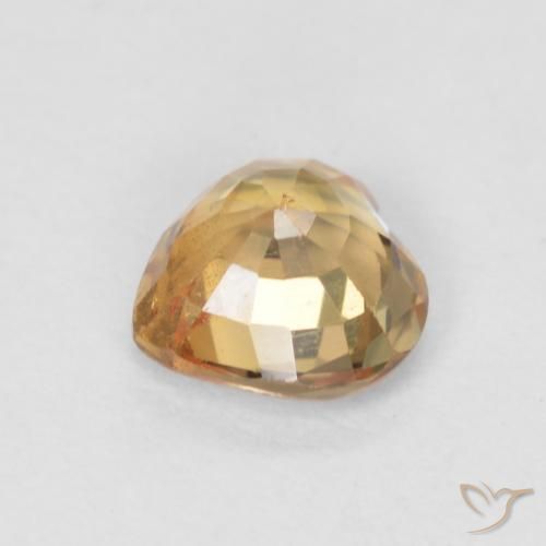 Saphir Orange moyen naturelle Cœur, 0.55 ct, VS