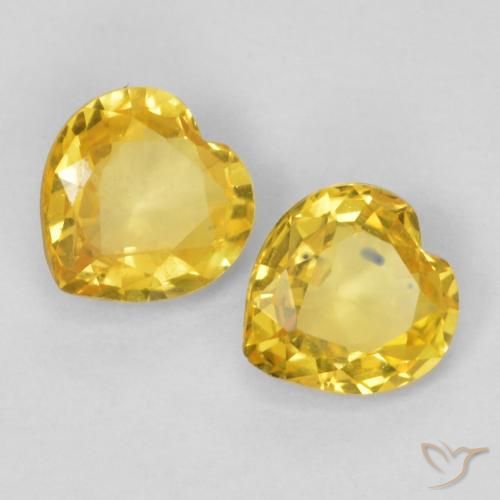 0.78ctw Naturel Orange doré Saphir, Cœur, VS