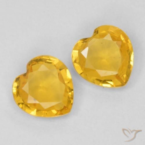 0.69ctw Naturel Doré moyen Saphir, Cœur, VVS-VS