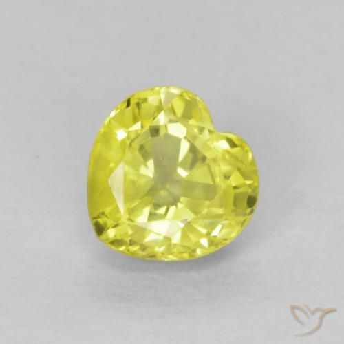 Saphir Jaune clair naturelle Cœur, 0.51 ct, VS