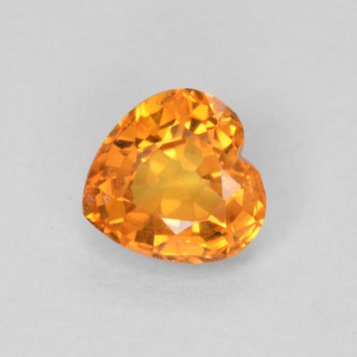 Saphir Abricot orange naturelle Forme de coeur, 0.42 ct, VVS