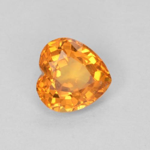 Saphir Abricot orange naturelle Forme de coeur, 0.42 ct, VVS