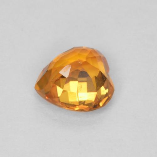 Saphir Abricot orange naturelle Forme de coeur, 0.42 ct, VVS