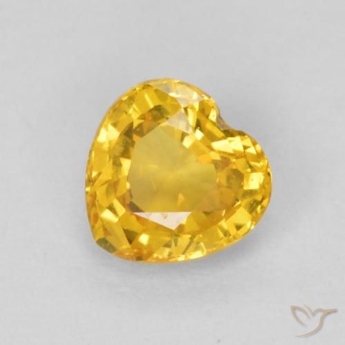 0.54ct Naturel Doré Saphir, Cœur, VVS