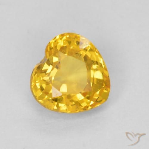 Saphir Doré naturelle Cœur, 0.54 ct, VVS