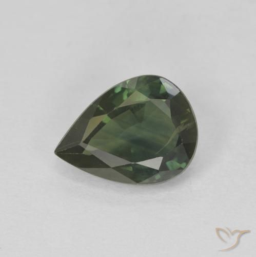 1.38ct Naturel Vert foncé Saphir, En forme de poire, VS