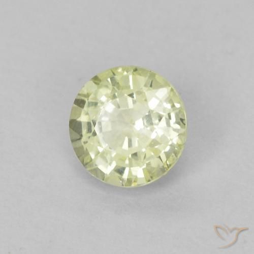Saphir Blanc verdâtre naturelle Tour, 0.37 ct, VVS