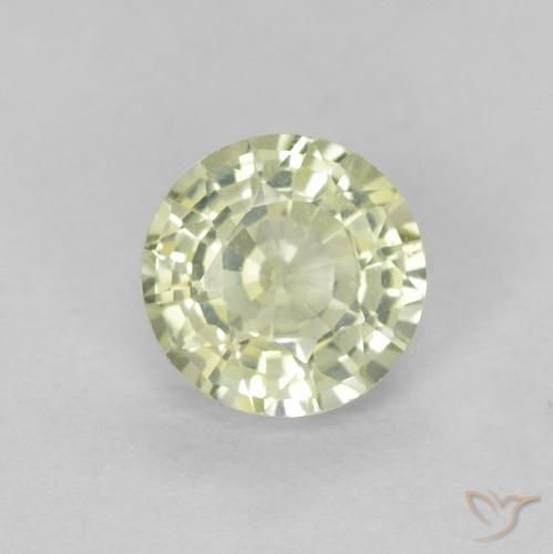 0.46ct Naturel Jaune verdâtre très clair Saphir, Tour, VVS