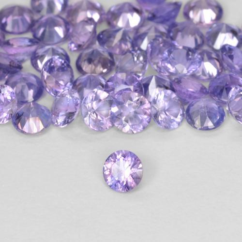 Saphir Violet rosâtre léger naturelle Tour, 0.11 ct, VS