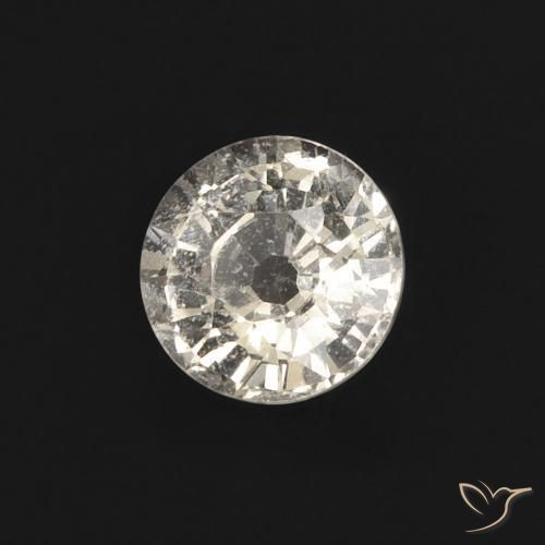 Saphir Blanc chaud naturelle Coupe roude, 0.49 ct, VVS-VS